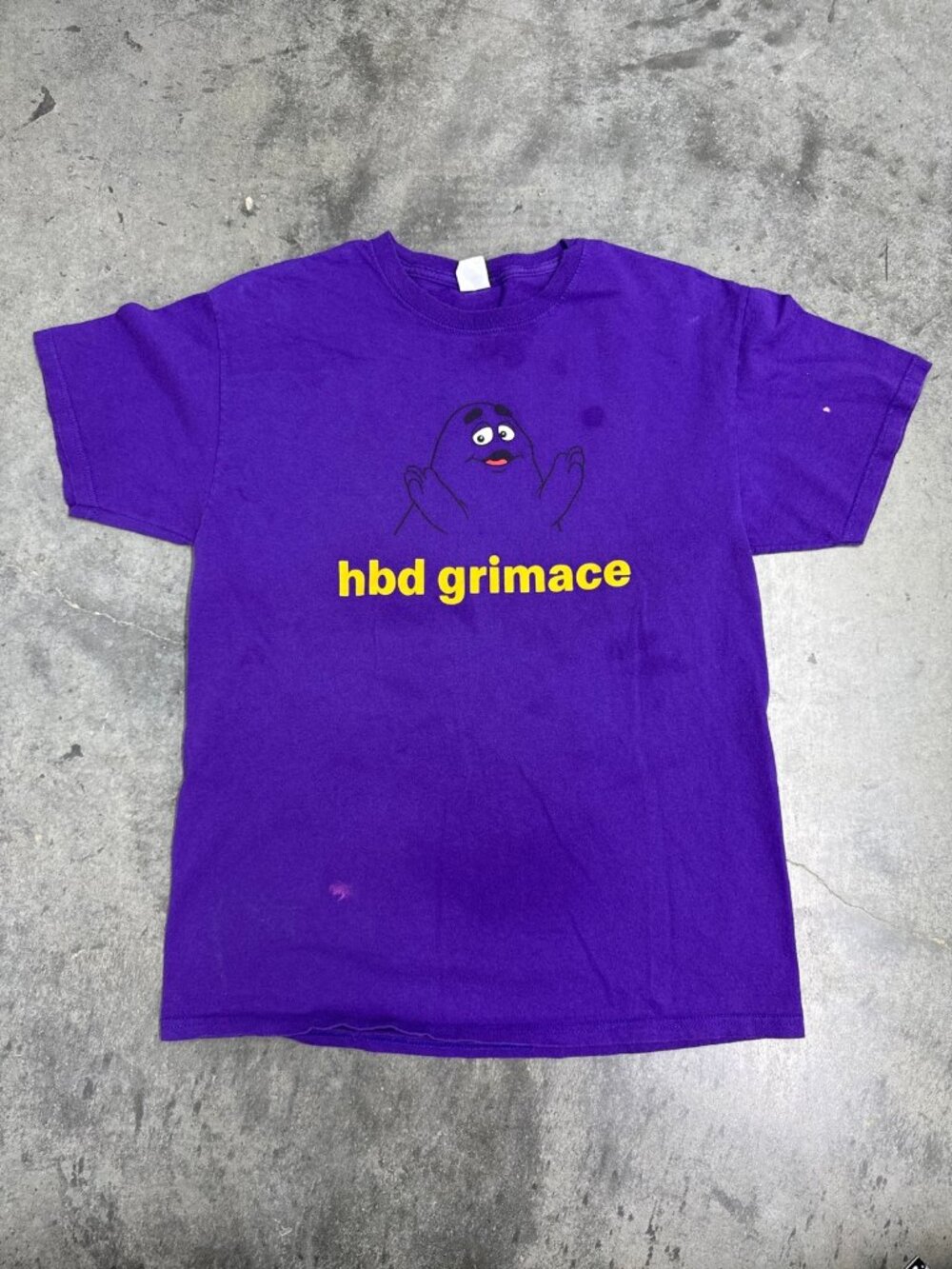 Purple hbd grimace graphic T-shirt – Women's Used Clothing
